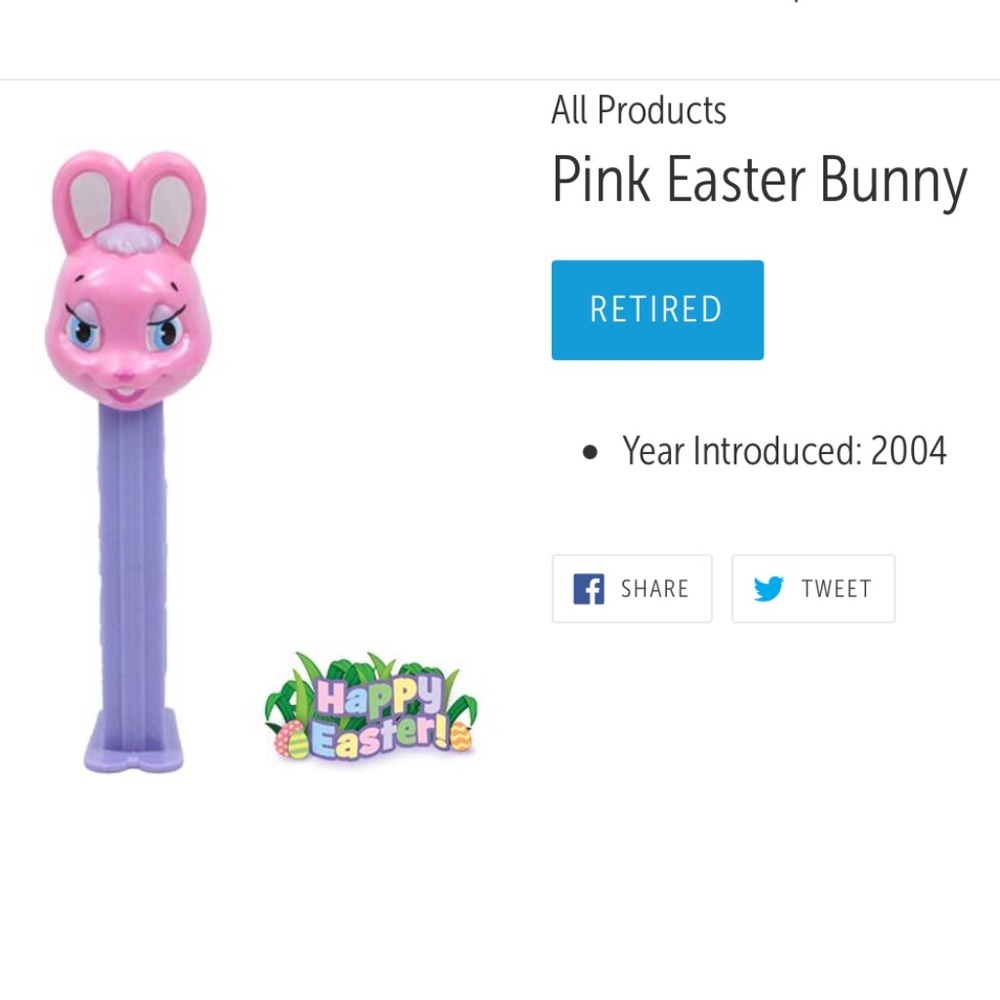 PEZ candy & dispenser, Pink Easter Bunny